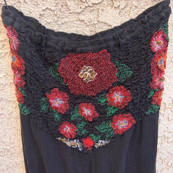 Free People Karen Strapless Rose Embroidered Pants Jumpsuit Size Small - Picture 5 of 7